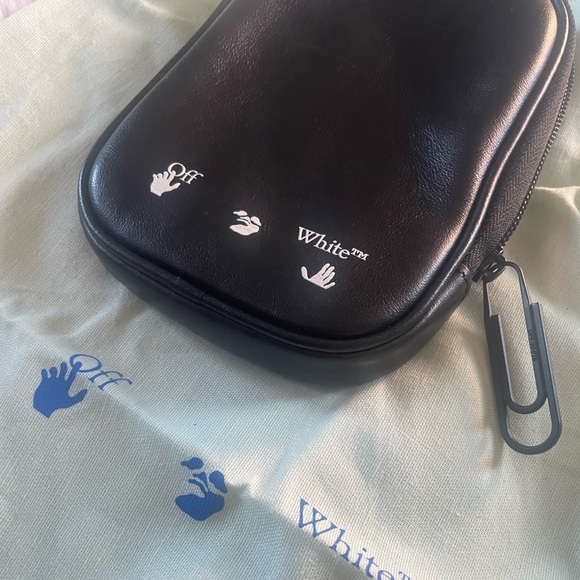 Off White Mens Genuine Leather Small Messenger Bag - Picture 7 of 8